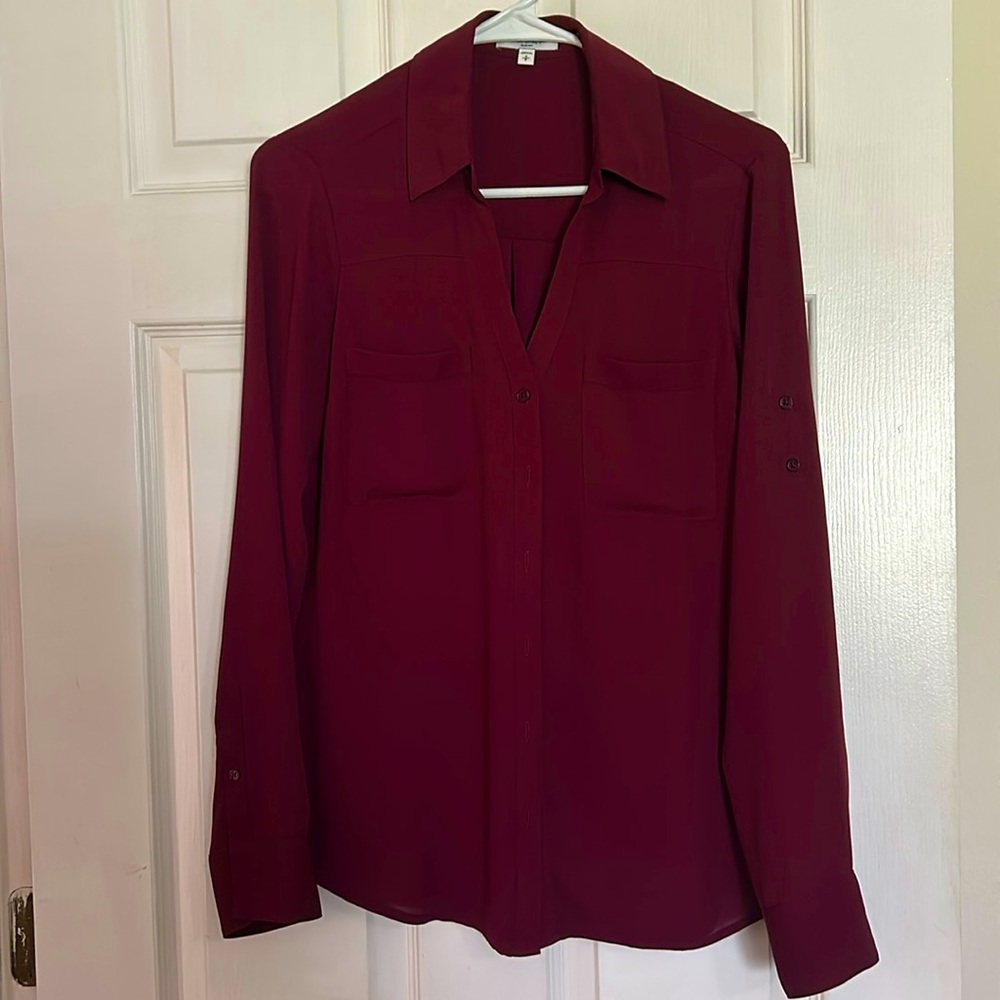 Express maroon portofino shirt